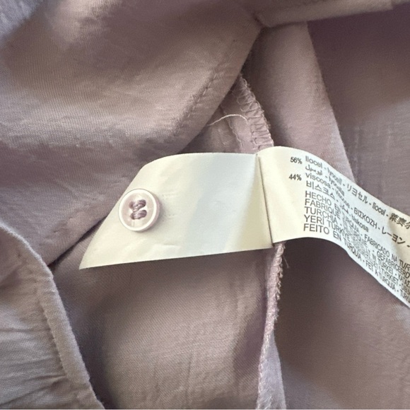 Zara Shirt Womens Small Lavender Front Tie Knot Blouse Crop Lightweight Boho - Picture 14 of 14